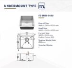 Fujioh Under Mount Sink FZ-SN50-S43U - Image 3