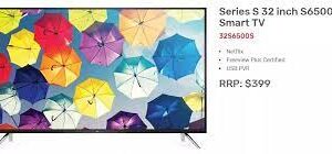 TCL 32" Smart Android Digital LED TV 32S6500