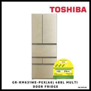 TOSHIBA: GR-RM631WE-PGX 488L MULTI DOOR FRIDGE - 2 YEARS WARRANTY (ETA DEC 2023)