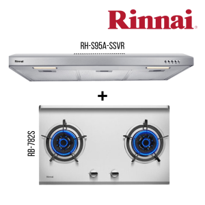 RINNAI RH-S95A-SSVR 90CM SLIMLINE HOOD + RB-782S 2 BURNER BUILT-IN HOB STAINLESS STEEL TOP PLATE BUNDLE DEAL!